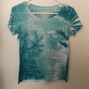teal/white nature tee